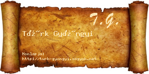 Türk Gyöngyi névjegykártya